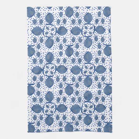 青い魚 キッチンタオル (縦)