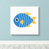 青い魚 キャンバスプリント (インサイチュ (ウッドフロア))