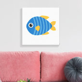 青い魚 キャンバスプリント (インサイチュ (リビング))