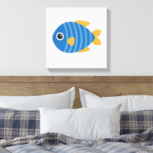 青い魚 キャンバスプリント (インサイチュ (寝室))