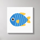 青い魚 キャンバスプリント (正面)