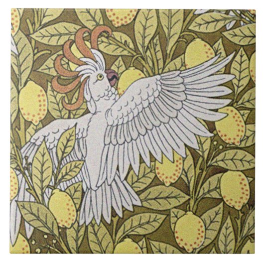 青い魚、コカトス、レモン タイル (正面)