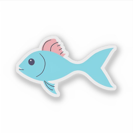 青い魚 シール (正面)