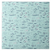 青い魚 タイル (正面)