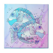 青い魚 タイル (正面)