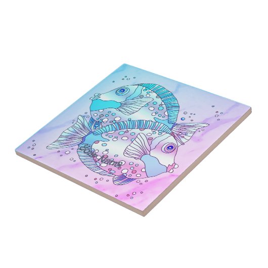 青い魚 タイル (側面)