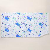 青い魚 ビーチタオル (正面)