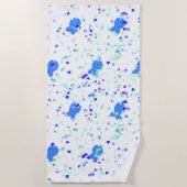 青い魚 ビーチタオル (正面)