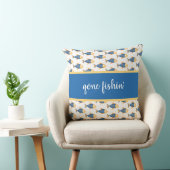 青い魚、ビーチハウスのためにかわいい行ったfishin', クッション (椅子)