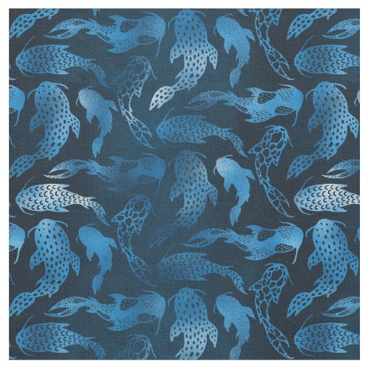 青い魚 ファブリック (クローズアップ)