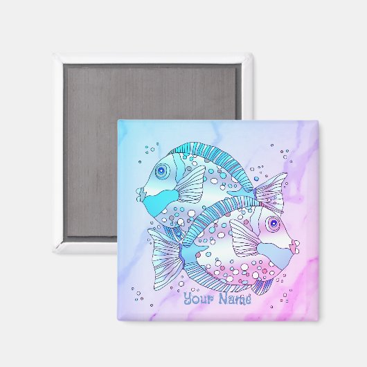 青い魚 マグネット (正面/裏面)