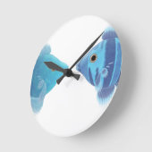 青い魚 ラウンド壁時計 (傾斜)