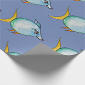 青い魚 ラッピングペーパー (角)