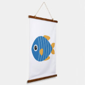 青い魚 吊り下げ型タペストリー (傾斜あり)