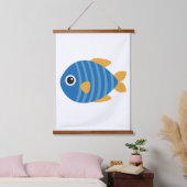 青い魚 吊り下げ型タペストリー (寝室)