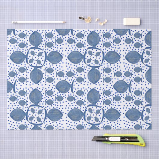 青い魚 薄葉紙 (クラフト)