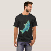 青い魚、魚 Tシャツ (正面フル)