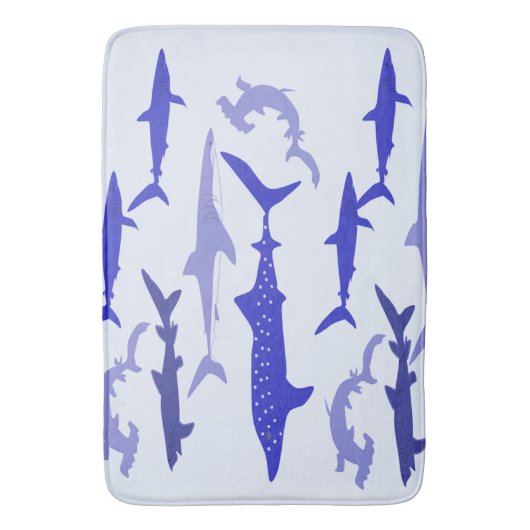 青い鮫 バスマット (正面縦)