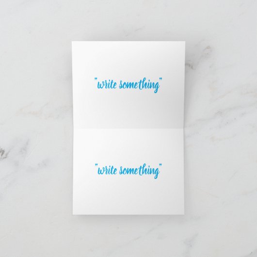 青い鮮やかなハッピーバースデーグリーティングカード カード (内部)