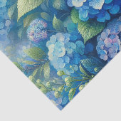 青い鮮やかアジサイと離れデコページ 薄葉紙 (詳細)