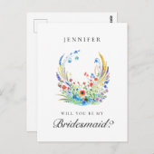 青い鮮やかフローラの花嫁の提案 ポストカード (正面/裏面)