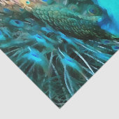 青い鮮やか孔雀が尾を扇いで入る 薄葉紙 (詳細)