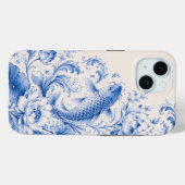 青い鯉の蓮の花のスマホケース Case-Mate iPhoneケース (裏面 (横))