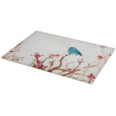 青い鳥および果実のガラスまな板11.5 x 8 カッティングボード (角)