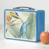 青い鳥が付いているシュロの葉 メタルランチボックス (インサイチュ)