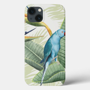 青い鳥が付いているシュロの葉 iPhone 13ケース