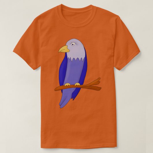 青い鳥が枝に止まっている Tシャツ (デザイン正面)