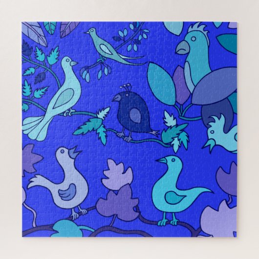 青い鳥たち ジグソーパズル (縦)