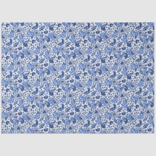 青い鳥とハートの図解入りの、写真付きの分離 薄葉紙 (正面)