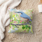 青い鳥とリンゴの花 クッション (ブランケット)