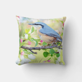 青い鳥とリンゴの花 クッション