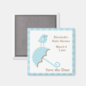 青い鳥と傘 マグネット (正面/裏面)