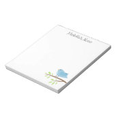 青い鳥と木の枝のイラストがかわいいオーダーメイドノートパッド ノートパッド (回転)
