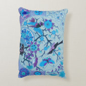 青い鳥と蝶の青アクセント枕 アクセントクッション (裏面(縦))