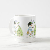 青い鳥と雪だるま コーヒーマグカップ (正面左)