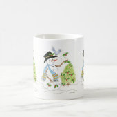 青い鳥と雪だるま コーヒーマグカップ (中央)