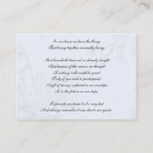 青い鳥のケージ、愛する鳥の願い井戸のカード エンクロージャーカード (裏面)