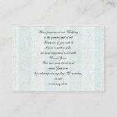 青い鳥のケージ、愛の鳥ギフトレジストリカード エンクロージャーカード (裏面)