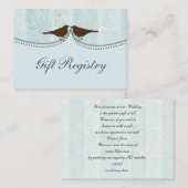 青い鳥のケージ、愛の鳥ギフトレジストリカード エンクロージャーカード (正面/裏面)