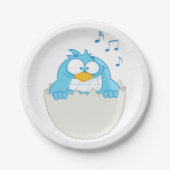 青い鳥のハッチング ペーパープレート (正面)