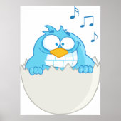 青い鳥のハッチング ポスター (正面)