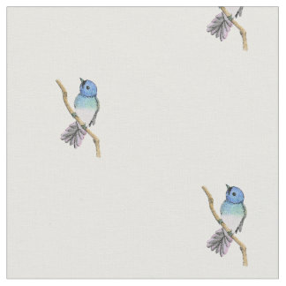 青い鳥のプリントの生地 ファブリック