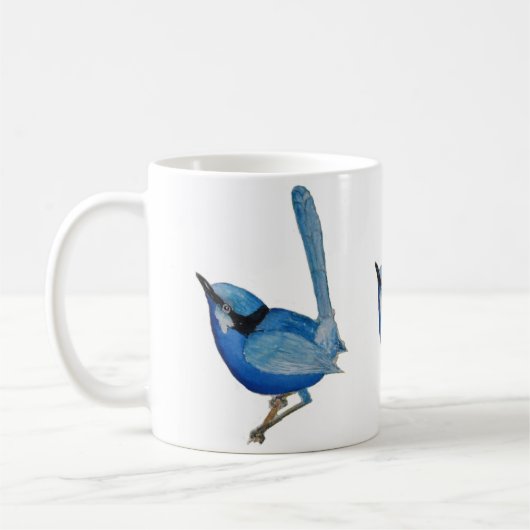 青い鳥のマグ コーヒーマグカップ (左)