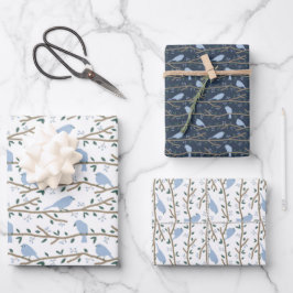 青い鳥の包装紙シート ラッピングペーパーシート