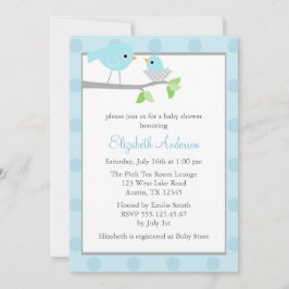 青い鳥の巣のベビーシャワー 招待状