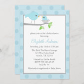 青い鳥の巣のベビーシャワー 招待状 (正面/裏面)
